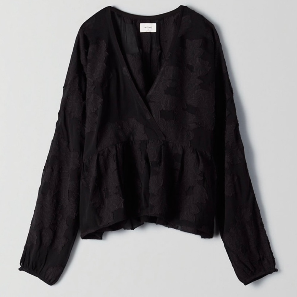 Aritzia Peplum Blouse in Black